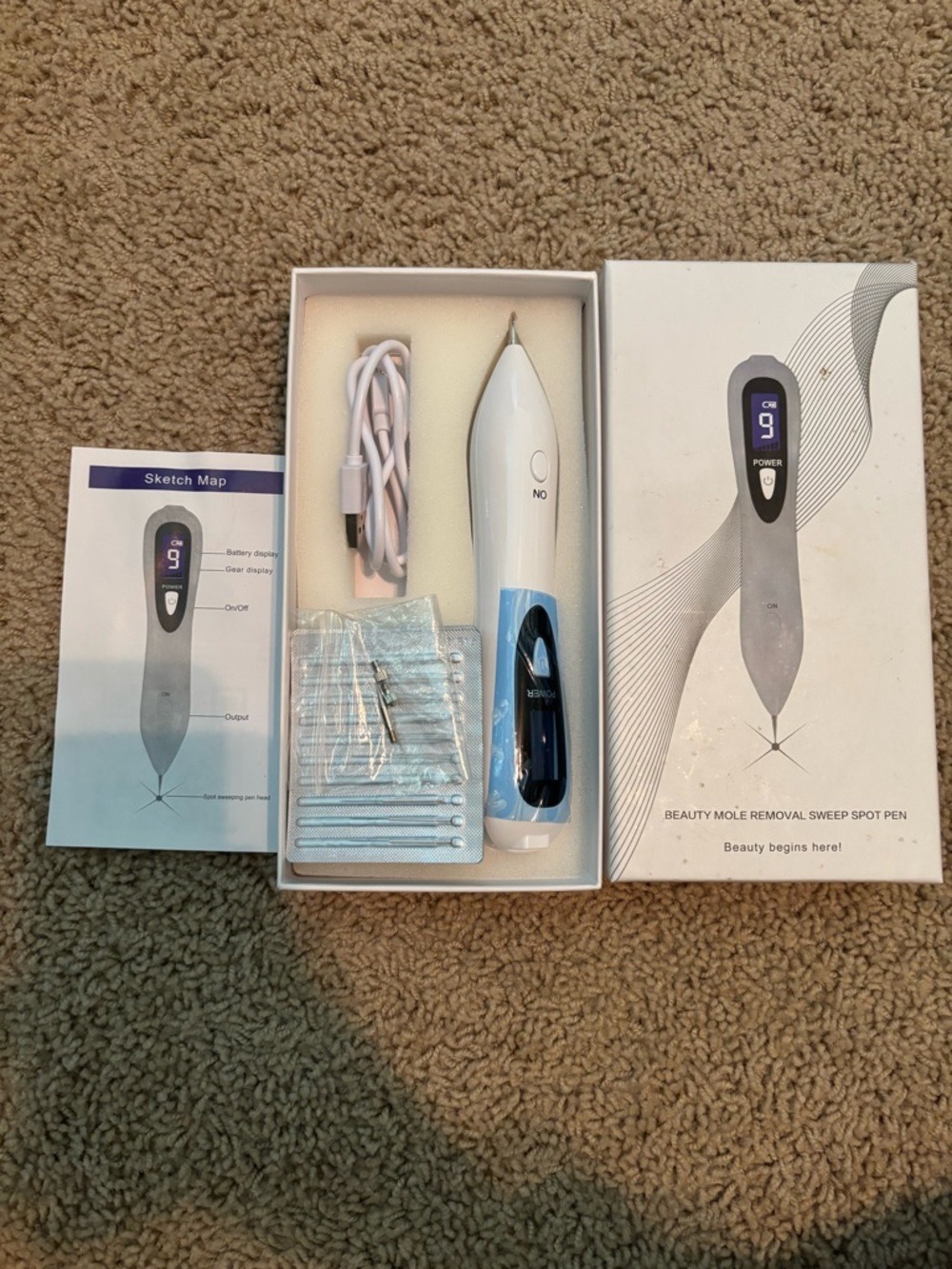 Beauty Mole Removal Sweep Spot Pen - White & Light Blue